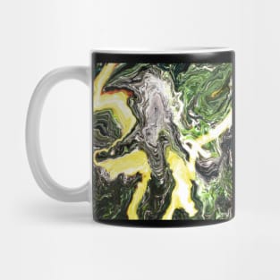 the wetland in a river of gold ecopop melt glitch painting art Mug